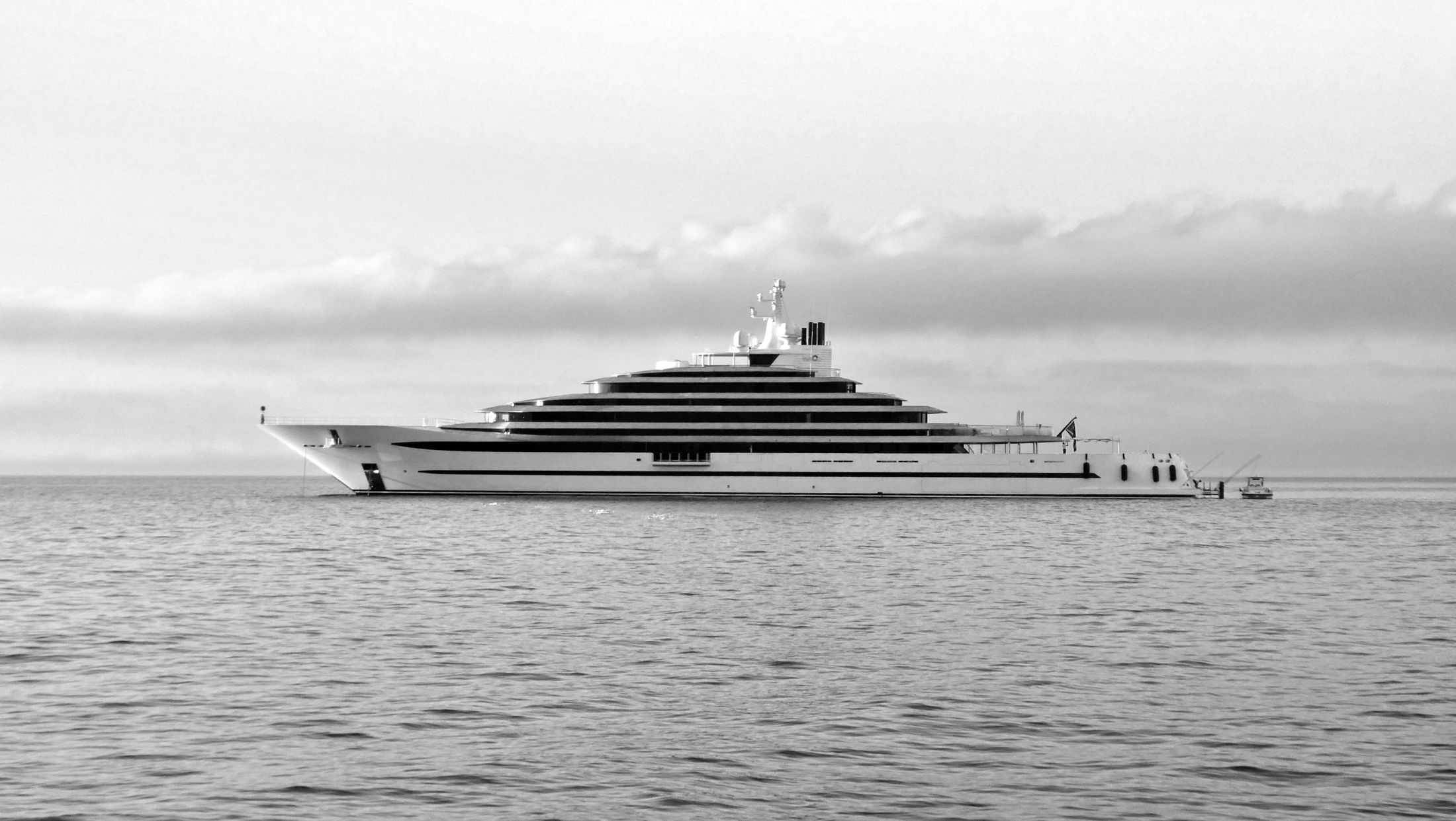 Superyacht at sea in the Adriatic